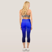 Navy Midnight Blue Ombre Gradient Capri Leggings (Rückseite)