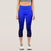 Navy Midnight Blue Ombre Gradient Capri Leggings (Vorderseite)
