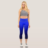 Navy Midnight Blue Ombre Gradient Capri Leggings (Vorderseite)