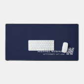 NAVY Minimal Monogram Initial CORPORATE BUSINESS Schreibtischunterlage (Tastatur & Maus)