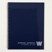 NAVY Minimales Monogramm Initial CORPORATE BUSINES Planer (Vorderseite)