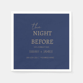 Navy Minimalistisch die Nacht vor Hochzeit Party Serviette