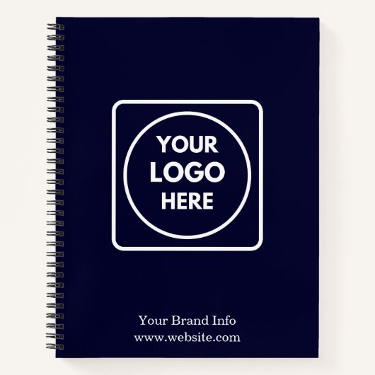 Navy Minimalistisch | Logo für Unternehmen Notizblock (Vorderseite)