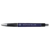 Navy Minimalistisch Monogram Personalisiert Pen Kugelschreiber (Vorderseite)