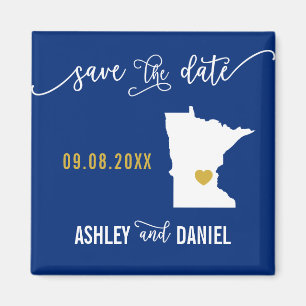 Navy Minnesota Hochzeit Speichern Sie die Datumska Magnet
