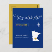 Navy Minnesota Hochzeit Speichern Sie die Datumska Postkarte (Vorne/Hinten)