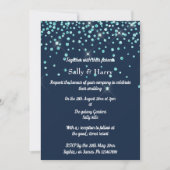 Navy Mint Diamonds Hochzeit Aqua Green Kristall Einladung (Vorderseite)