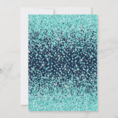 Navy Mint Diamonds Hochzeit Aqua Green Kristall Einladung (Rückseite)