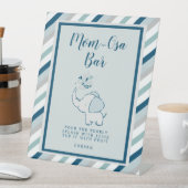 Navy & Mint Green Mama-Osa Bar Elephant Babydusche Sockelschild (In Situ)