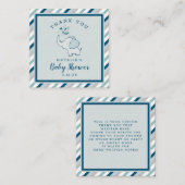 Navy & Mint Niedlich Elephant Baby Dusche Vielen D Mitteilungskarte (Vorne/Hinten)