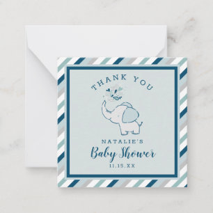 Navy & Mint Niedlich Elephant Baby Dusche Vielen D Mitteilungskarte