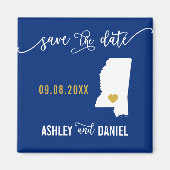 Navy Mississippi Hochzeit Speichern Sie die Datums Magnet (Vorne)