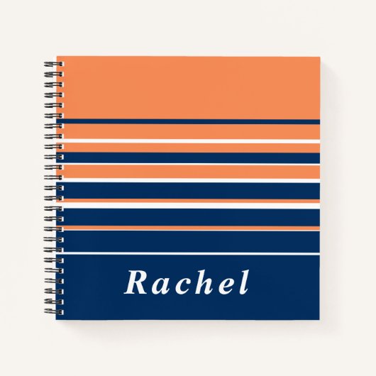 Navy Mit Monogramm Notizblock (Vorderseite)