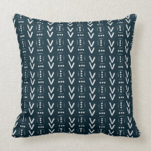 Navy Modern Arrow Mud Cloud Print Accent