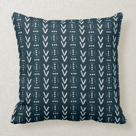Navy Modern Arrow Mud Cloud Print Accent Kissen