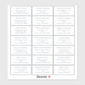 Navy Modern Bold Wedding Guest Address Sticker (Blatt)
