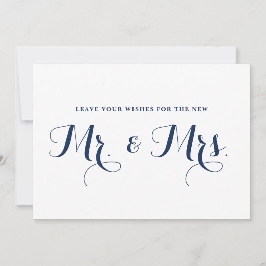 Navy Modern Calligraphy wünscht Herrn. & Mrs. Sign Einladung (Vorderseite)