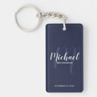 Navy Modern Script Personalisiert Trauzeugen