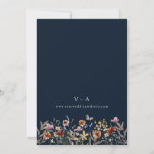 Navy Moderne Foto Boho Save The Date (Rückseite)