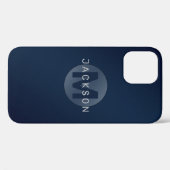 Navy Moderne personalisierte Monogramm Case-Mate iPhone Hülle (Rückseite (Horizontal))