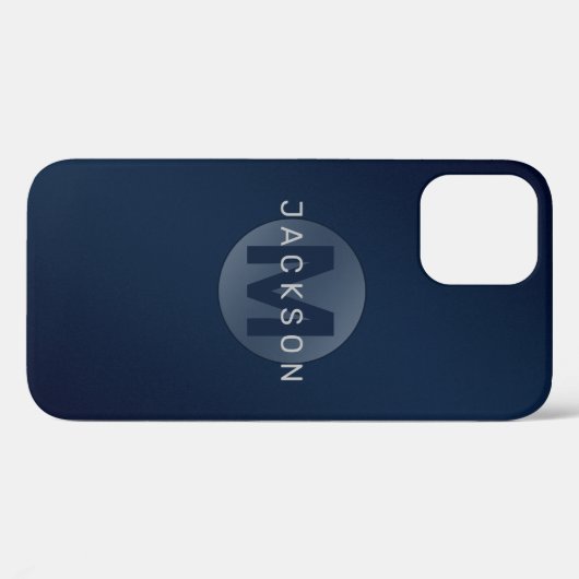 Navy Moderne personalisierte Monogramm Case-Mate iPhone Hülle (Rückseite (Horizontal))