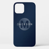 Navy Moderne personalisierte Monogramm Case-Mate iPhone Hülle (Rückseite)