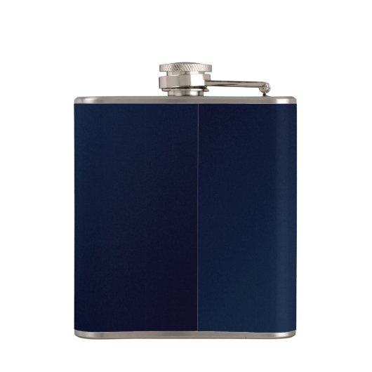 Navy Moderne personalisierte Monogramm Flachmann (Rückseite)