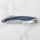 Navy Moderne personalisierte Monogramm Kellnermesser (Rückseite)