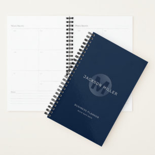 Navy Moderne personalisierte Monogramm Planer
