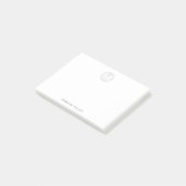 Navy Moderne personalisierte Monogramm Post-it Klebezettel (angewinkelt)