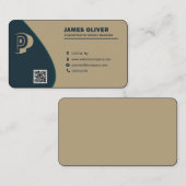 Navy Moderner Leiter der Verwaltung Visitenkarte (Vorne/Hinten)