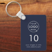 Navy | Modernes Blue Hospitality Business Schlüsselanhänger (Vorderseite)