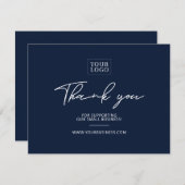 Navy Modernes Briefgeschäft dank Karte (Vorne/Hinten)