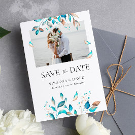 Navy Modernes Foto Rustikal Save The Date