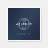 Navy Modernes personalisiertes Monogramm-Nickerche Serviette (Vorderseite)