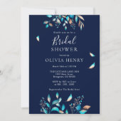 Navy Modernes Rustikales Brautparty Einladung (Vorderseite)