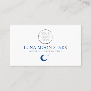 Navy Mond Luna Sterne Logo QR-Code Visitenkarte