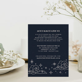 Navy Mond & Sterne Himmlische Hochzeitseinschluss Mitteilungskarte