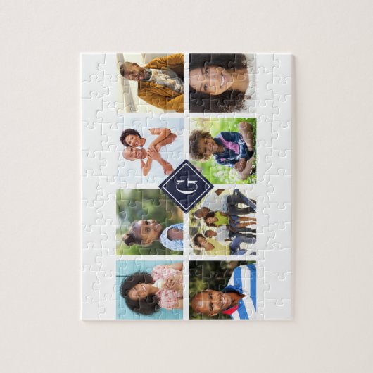 Navy Monogram Fotolage Puzzle (Vertikal)