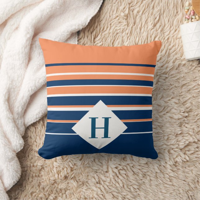 Navy Monogram Kissen (Decke)