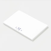 Navy Monogram Office Post-it Klebezettel (angewinkelt)