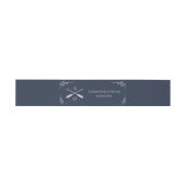 Navy Monogram und Arrows Einladungsbanderole (Flach)