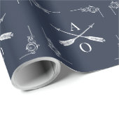 Navy Monogram und Arrows Geschenkpapier (Rolleneckpunkt)