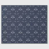 Navy Monogram und Arrows Geschenkpapier (Flach)