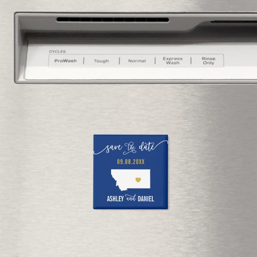Navy Montana Hochzeit Speichern Sie die Datumskart Magnet (In Situ (Geschirrspüler))