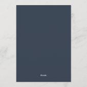Navy Moody Bloom Hochzeit Einladung (Rückseite)