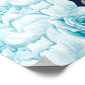 Navy Moon Elephant Balloon Boy Baby Shower Welcome Poster (Ecke)