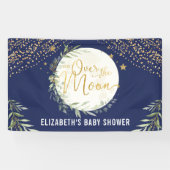 Navy Moon Star Greenerity Gold Baby Dusche Willkom Banner (Horizontal)