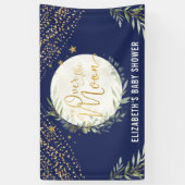 Navy Moon Star Greenerity Gold Baby Dusche Willkom Banner (Vertikal)