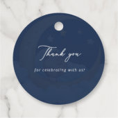Navy Moon Stars Celestial Baby Shower Geschenkanhänger (Rückseite)